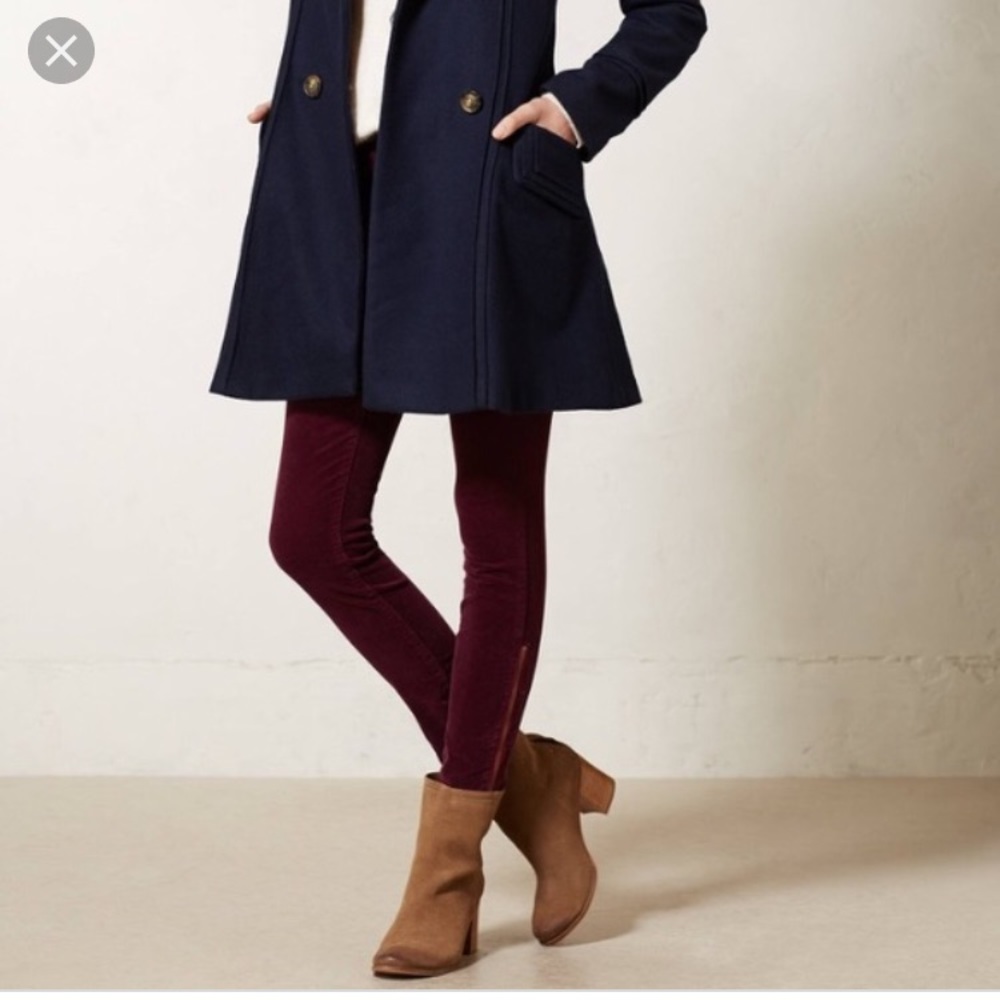 Anthropologie Pilcro Stet Ankle Zip pants wine